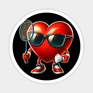 Heart Playing badminton Valentines Day Valentine Men Womens Magnet